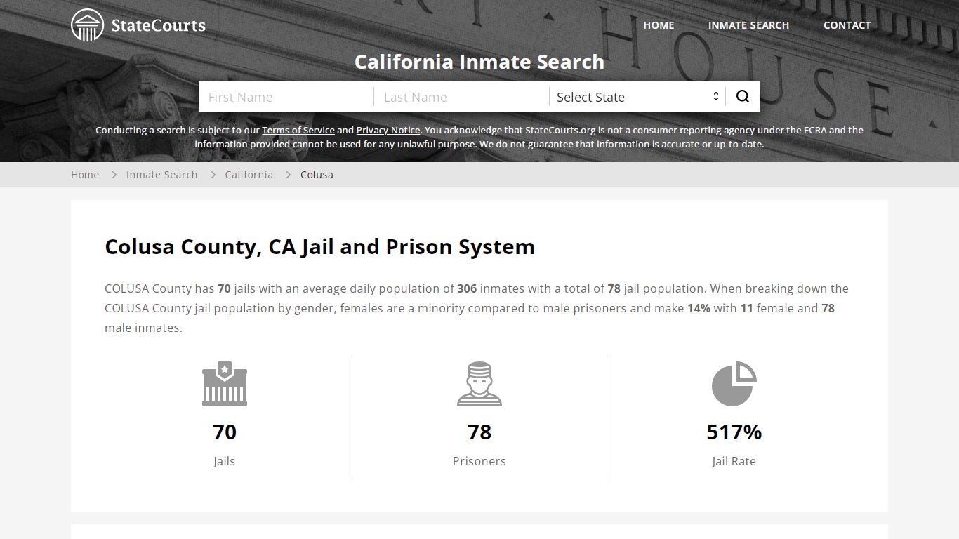 Colusa County, CA Inmate Search - StateCourts