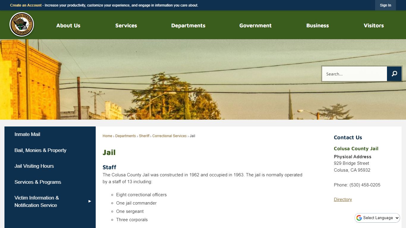 Jail | Colusa County, CA - Official Website